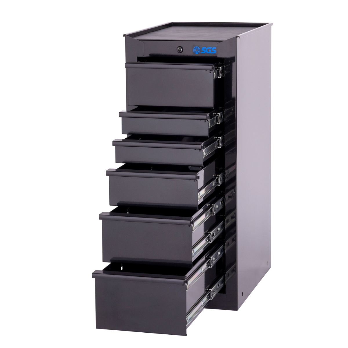 SGS Side Cabinet | 6 Drawers | Black